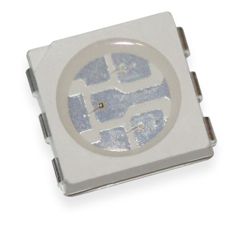 Светодиод SMD RGB 5х5мм/ красный/622нм/610мкд - зеленый/520нм/1300мкд  - синий/469нм/270мкд/ 2.1В-3.1В/  максимальный ток 30мА / белый корпус/ 120°
