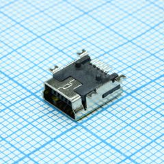 Разъем Mini USB B розетка 5 контактов угловая на плату для поверхностного монтажа