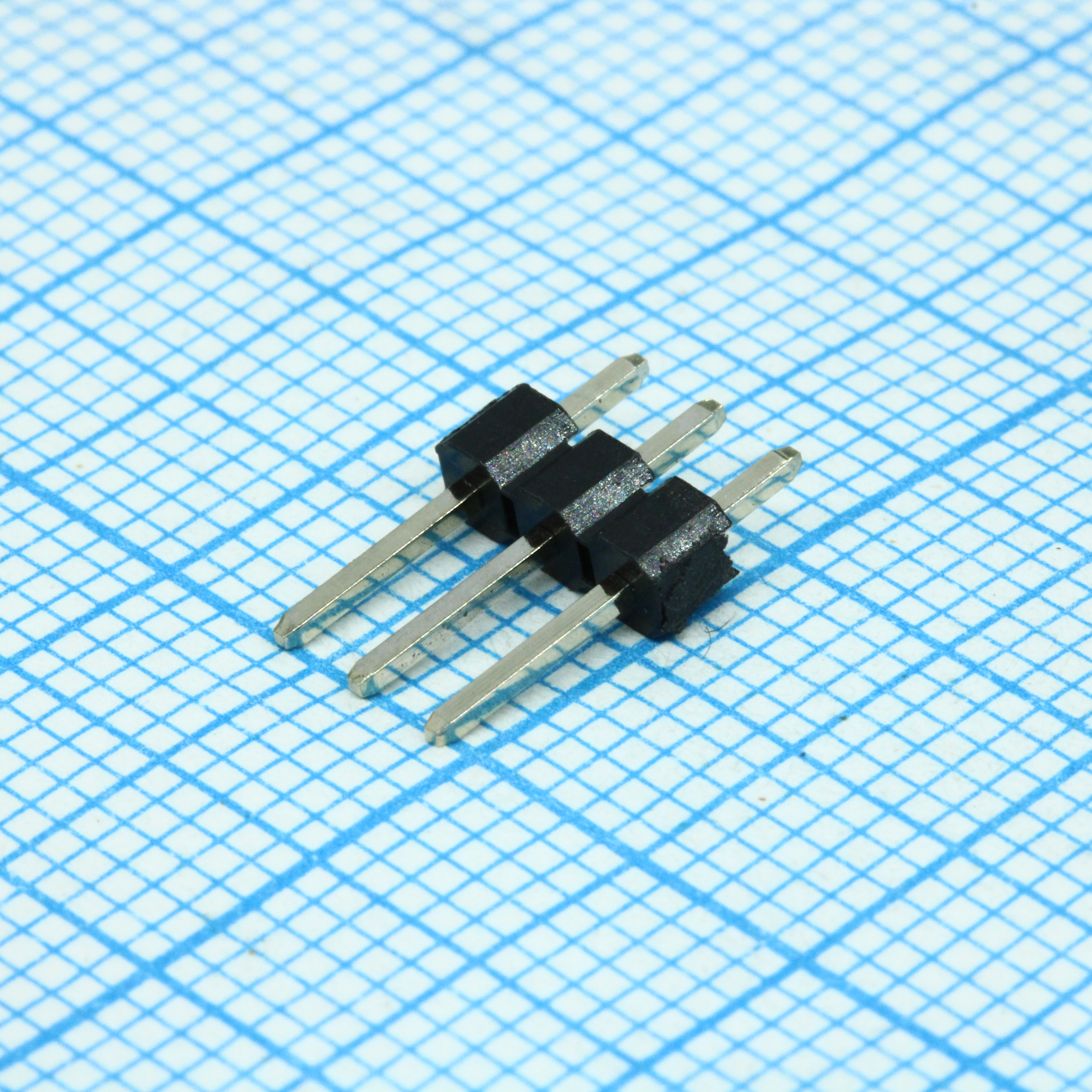 Соединитель штыревой, вилка на плату однорядная прямая 3pin(1x3), шаг 2.54мм