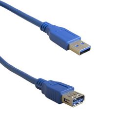 Шнур USB 3.0 A(вилка) - USB A(розетка), 1.8 м, чёрный