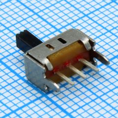 Переключатель движковый вертикальный (ON-ON), 0.3A 50VDC, высота движка 5мм, 10000циклов монтаж в отверстие