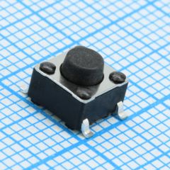 Кнопка тактильная 6х6мм h=5мм усилие нажатия 180гр SMD монтаж лента