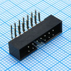 IDC2 разъем, вилка на плату угловая двухрядная 14pin(2x7)., шаг 2.00мм