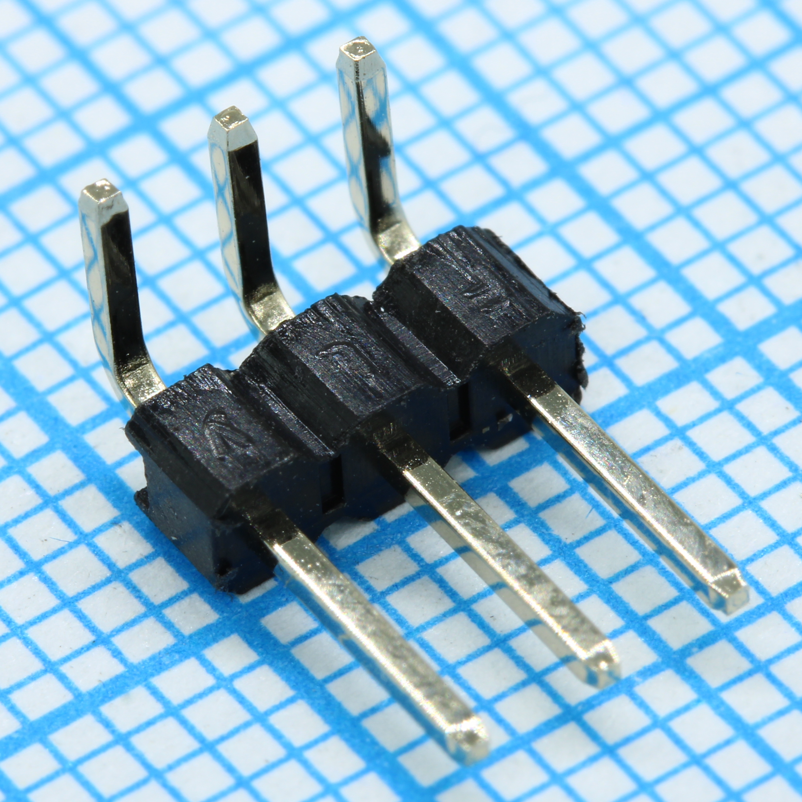 Соединитель штыревой, вилка на плату однорядная, 3pin(1x3), шаг 2.54мм (A=3mm, B=6mm, C=10.36mm), тип - D
