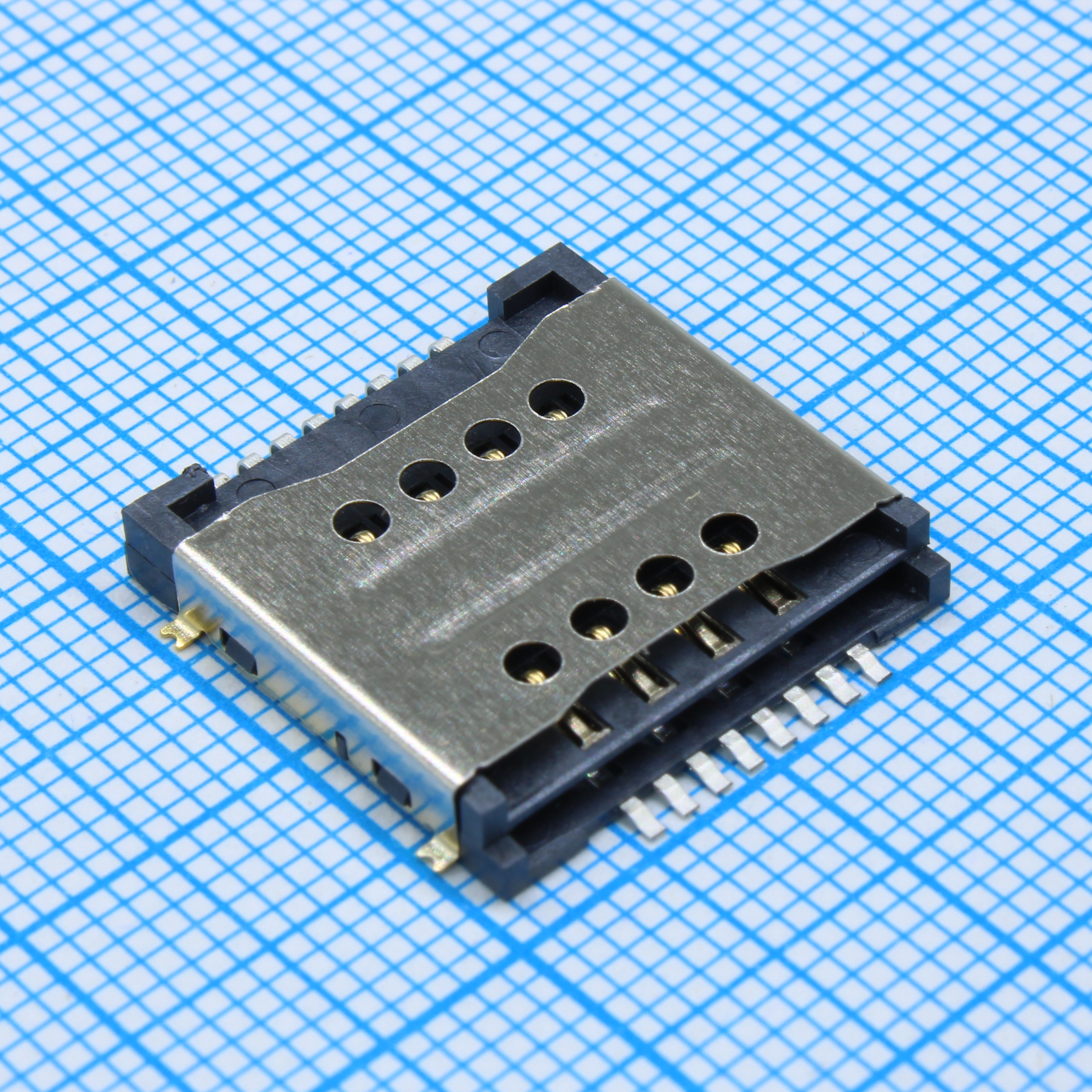 Сдвоенный разъем под SIM Card (2xSIM) H=3.0mm SMT