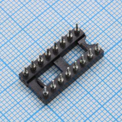 DIP-панель цанговая под микросхему 16pin, шаг 2.54мм, ширина 7.62мм, 3А, -40 +105С