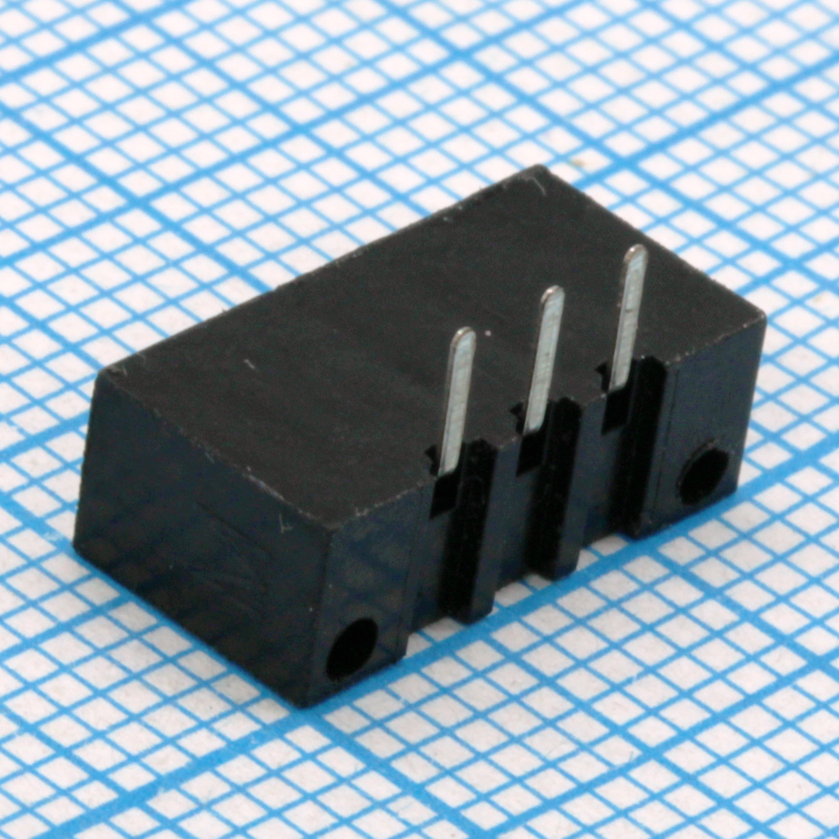 FPC разъем для шлейфа на плату угловой 3pin, шаг 2.54мм