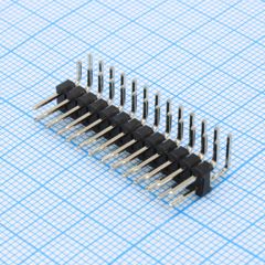 Соединитель штыревой, вилка на плату двухрядная угловая 26pin(2x13), шаг 2.54мм