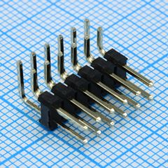 Соединитель штыревой, вилка на плату двухрядная угловая 12pin(2x6), шаг 2.54мм