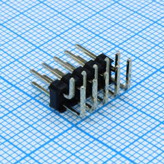 Соединитель штыревой, вилка на плату двухрядная угловая 10pin(2x5), шаг 2.54мм