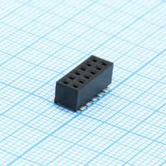 Гнездо на плату SMD 2x6 конт., шаг 2.00мм, высота 4.3мм, позолоч.