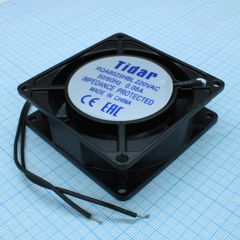 Вентилятор 220В AC, 2500об/мин, 80x80x25мм, 15....18л/мин, 28дБ, подшипник качения, тип вывода - провод