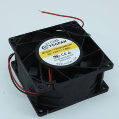Вентилятор 12В 80х80x38 B, 15.96W, 11000 об/мин, 142.43м3/час, 59.5дБ, подшипник качения, тип вывода - провод