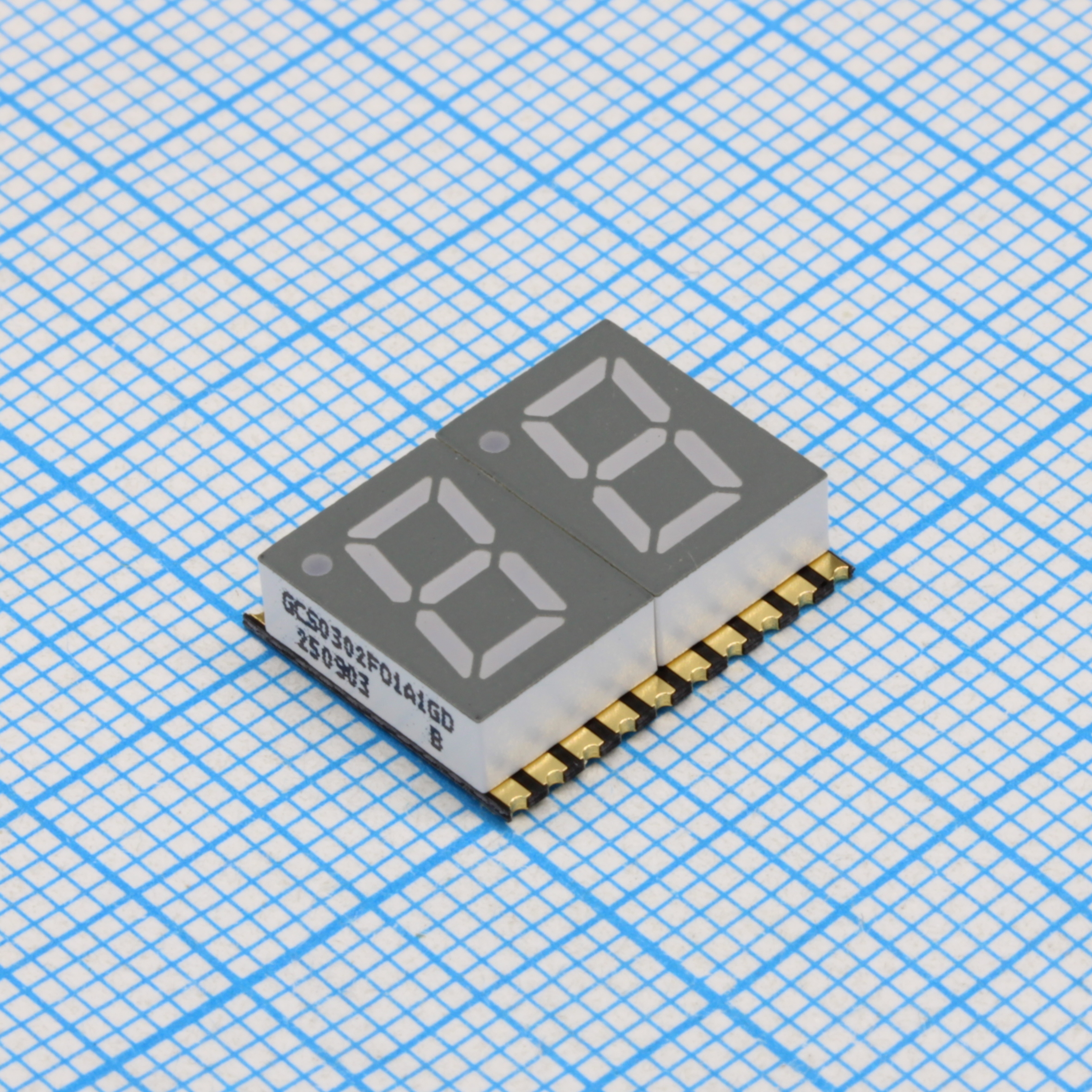 2-х разрядный сегментный индикатор smd 7,62мм/оранжевый/610нм/75-185мкд/ОА