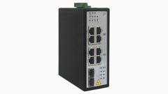 Коммутатор неуправляемый, 8 портов RJ-45, 10/100/1000BaseT, 2 порта SFP, номинальное напряжение 48-57VDC, IP30, рабочая температура: -40°C...+75°C, монтаж DIN35