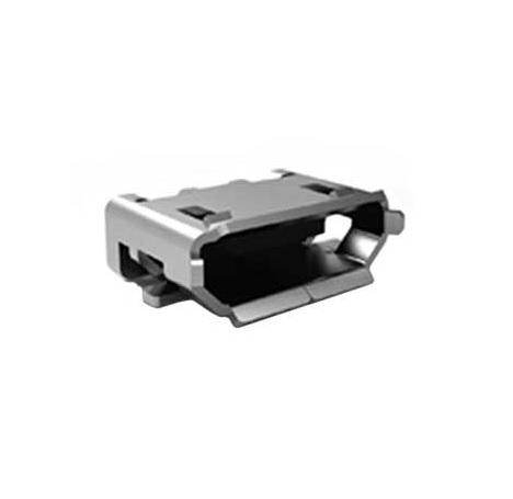 Разъем Micro USB B розетка 5 контактов для поверхностного монтажа (без фиксатора в отверстие) на плату