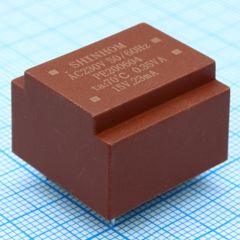 Трансформатор питания 0.35ВА  230В 2x9В 2x19мА  ta 70 C/B (EE 20/6)15мм.