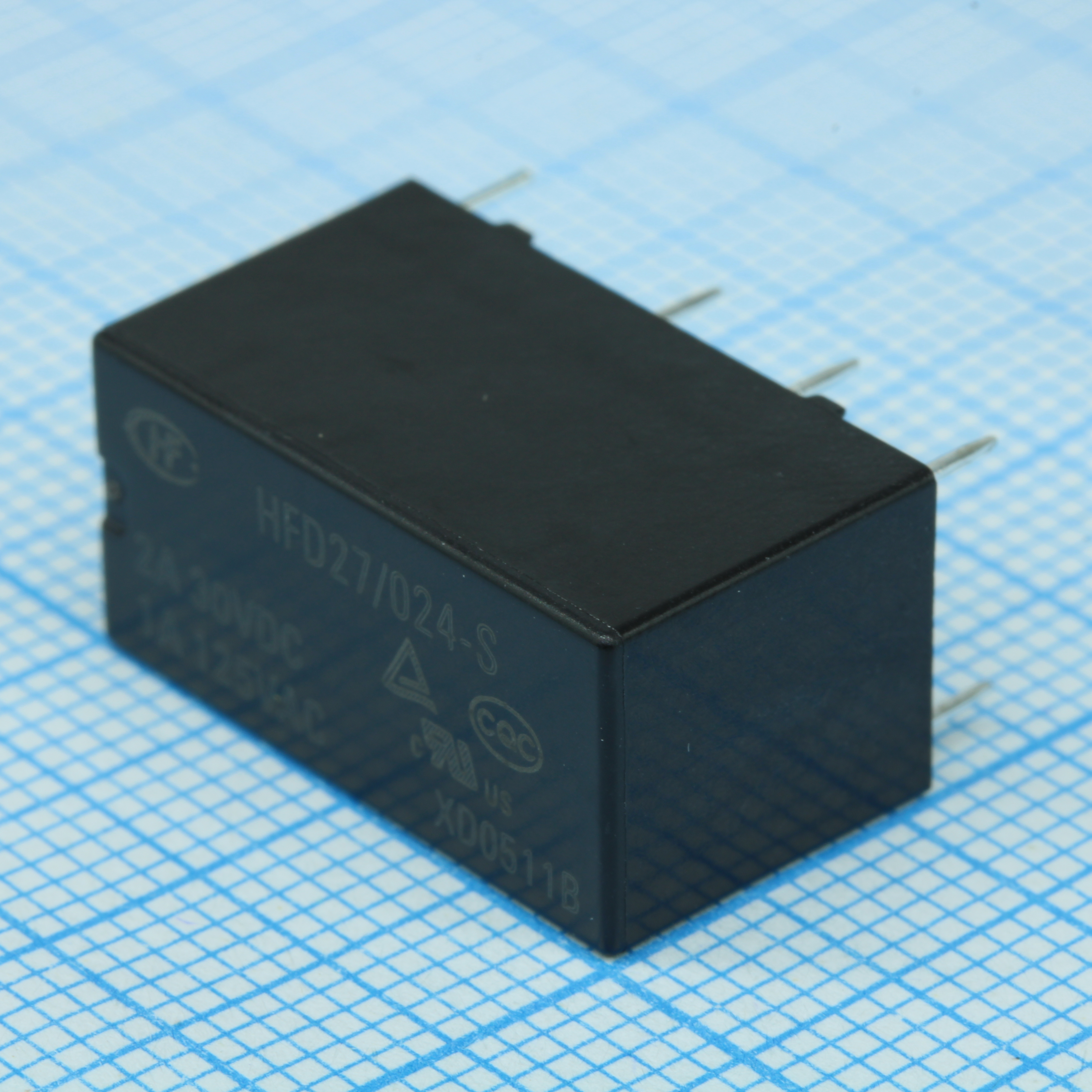 Сигнальное реле 24VDC 1A DPDT (20,5x10,1x11,5мм) THT
