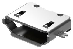 Разъем Micro USB B розетка 5 контактов угловая на плату, монтаж SMT