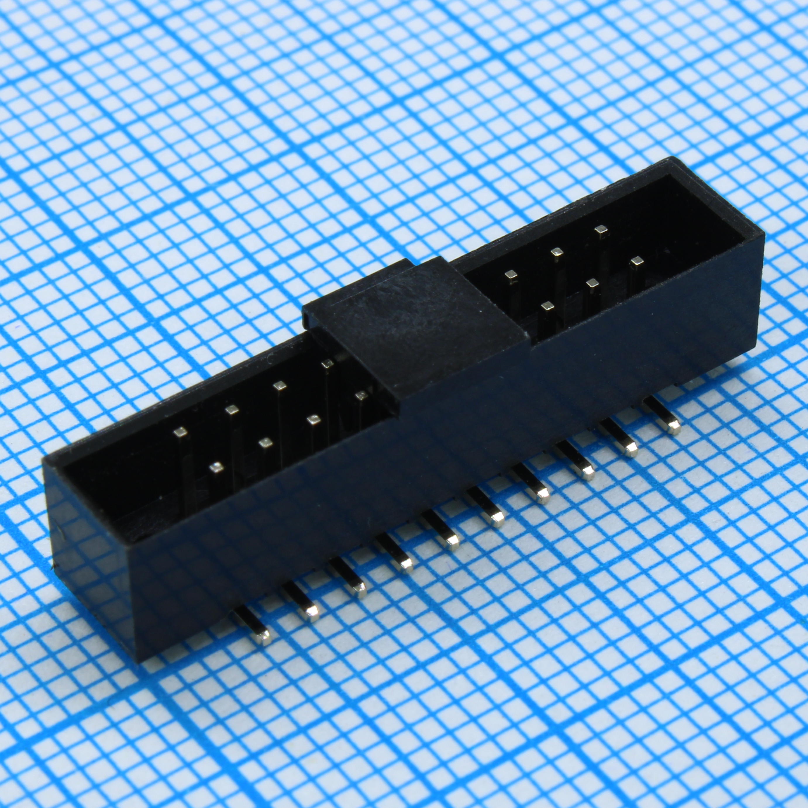 IDC2 разъем, вилка на плату прямая двухрядная 20pin(2x10)., шаг 2.00мм SMD