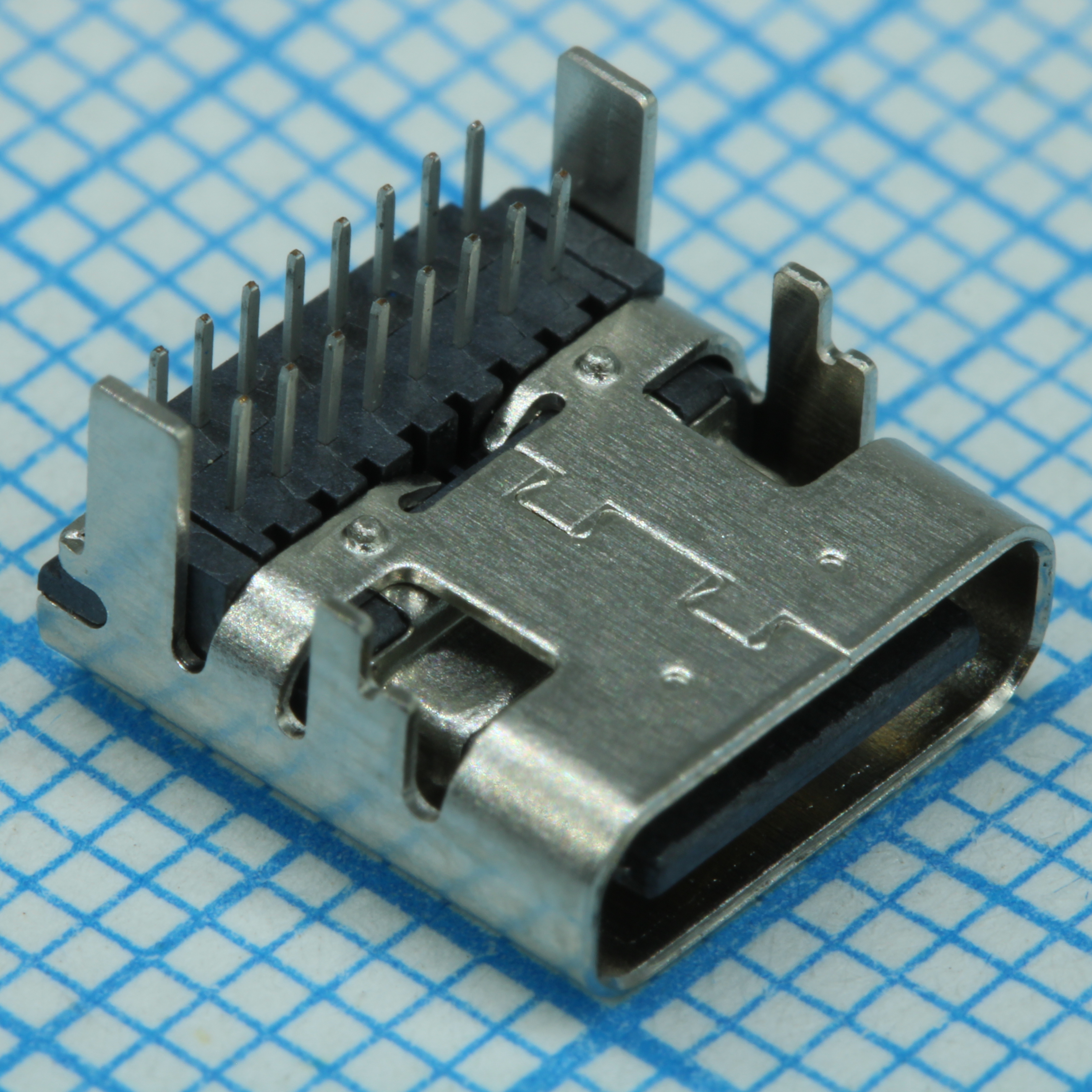 Разъем USB 2.0 тип С 16 контактов 20 В угловой / гнездо
