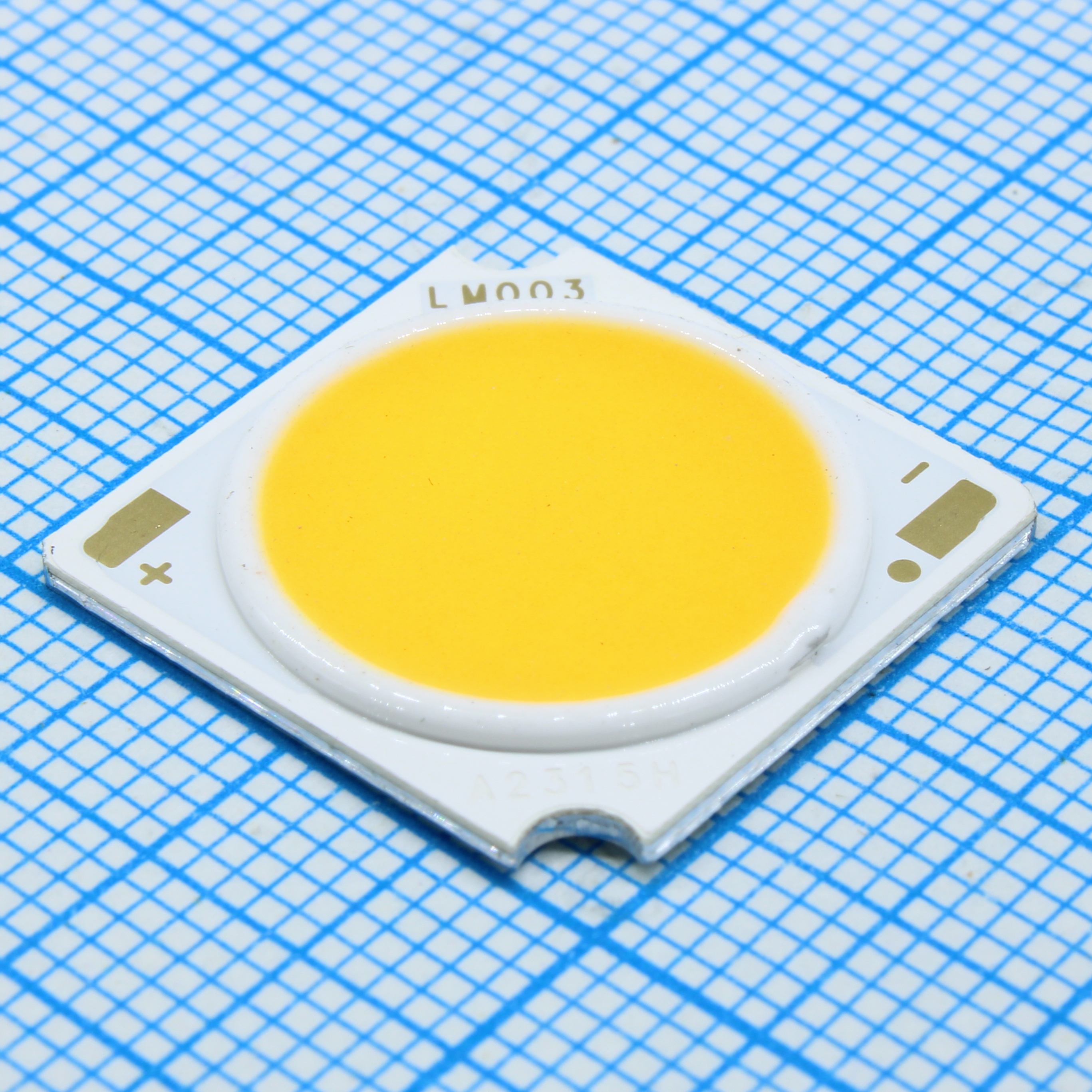 32-43W COB/ 3000K/ 36v/ 3680Lm @ 1000mA (102Lm/W)/ Ifmax=1200mA/ CRI=90/ 19x19x1,6mm/ 120°