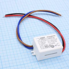 AC-DC, 6Вт, стабилизатор тока, вход 198-264VAC,  выход 350 /13-19V, ККМ (PF 0,9), IP44, пластиковый корпус 48.2*30*20mm, -20..+50°С, Triac