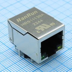 Разъем RJ45 со светодиодами для приложений 10 / 100Base-TX
