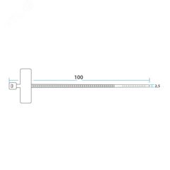 Хомут кабельный 2.5х100 под маркер нейл. бел. (уп.100шт) 07-0106