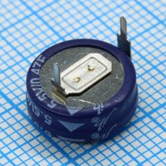 Ионистор стандартный мини 5,5V, 0,47F, -25...+70°C, 1000h, 11,5x6.4mm, горизонтального исполнения