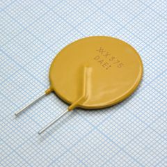 Самовосстанавливающийся предохранитель PTC 3.75A(hold) 7.5A(trip) 72V 40A 3.2W 24s 0.03Ohm, радиальные выводы, 27.2 X 3 X 31.8mm, россыпью