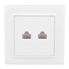 Розетка компьютерная + телефонная 2-м СП Минск RJ45 + Phone бел. Basic ERK00-135-10