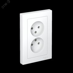 Розетка 2-м СП AtlasDesign 16А IP20 без заземл. в сборе бел. SE ATN000120