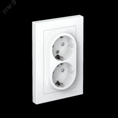 Розетка 2-м СП AtlasDesign 16А IP20 с заземл. защ. шторки в сборе бел. SE ATN000126