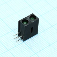 Светодиодный модуль 2LEDх3мм/зеленый/568нм/12-30мкд/40°