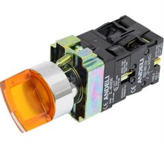 ПЕРЕКЛЮЧАТЕЛЬ XB2-BK2565 2 ПОЛОЖЕНИЯ ЖЕЛТЫЙ 1З+1Р (ANDELI)