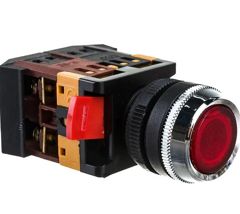 КНОПКА ABLFS-22 КРАСНЫЙ D22ММ НЕОН/220В 1З+1Р (ANDELI)