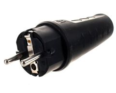 ВИЛКА ПРЯМАЯ КАУЧУК AM-K01 2Р+РЕ 16А 220В IP44 (ANDELI)