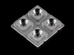 Групповая квадратная линза 2x2 на 4 светодиода 5050/3535/3030 , ~15°, 50x50мм H:7.5мм