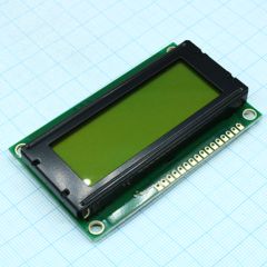 ЖКИ знакосинтезирующий 20 x 4, STN Желто-зеленый Позитивный/прозрачно-отражающий светодиодная подсветка желто-зеленая размеры 77x47 мм, видимая область 60x22 мм, -20...70°C, контактные площадки сверху 16 выводов