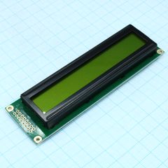 ЖКИ знакосинтезирующий 24 x 2, STN Желто-зеленый Позитивный/прозрачно-отражающий светодиодная подсветка желто-зеленая размеры 118x36 мм, видимая область 94.5x16 мм, -20...70°C, контактные площадки слева 2 ряда 16 выводов