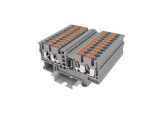 Клемма с диодом, схема L-R, 4 точки подключения, тип фиксации провода: Push-in, номинальное сечение: 2,5 мм кв., ширина: 5,2 мм, цвет: серый, тип монтажа: DIN35