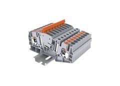 Измерительная клемма, с тестовыми гнездами, тип фиксации провода: Push-in, номинальное сечение: 6 мм кв., 30A, 1000V, ширина: 8,2 мм, цвет: серый, тип монтажа: DIN35
