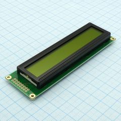 ЖКИ знакосинтезирующий 24 x 2, STN Желто-зеленый Позитивный/прозрачно-отражающий светодиодная подсветка желто-зеленая размеры 118x36 мм, видимая область 94.5x16 мм, -20...70°C, контактные площадки слева 2 ряда 16 выводов