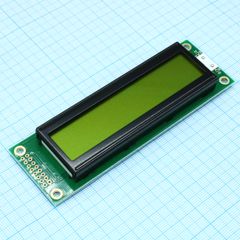 ЖКИ знакосинтезирующий 20 x 2, STN Желто-зеленый Позитивный/прозрачно-отражающий светодиодная подсветка желто-зеленая размеры 116x37 мм, видимая область 85x18.6 мм, -20...70°C, контактные площадки 2 ряда слева 16 выводов