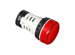 Индикатор, тип F2, LED AC 220V, пластиковое переднее кольцо, диаметр головки кнопки 29,5 мм, диаметр посадочного отверстия: 22 мм, цвет: красный