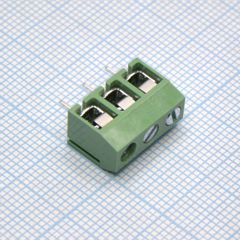 Винтовой клеммный блок с защитой провода, 3 контакта. Серия DG306-5.0