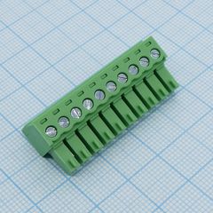 Разъемный клеммный блок, 10 контактов. Серия 15EGTK-3.81