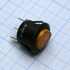 Переключатель ON-OFF с подсветкой 6A 250VAC 10000 циклов круглая кнопка желтая