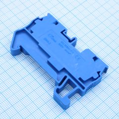 Проходная клемма, тип фиксации провода: пружинный, номинальное сечение: 4 мм кв., 32A, 800V, ширина: 6 мм, цвет: синий, тип монтажа: DIN35